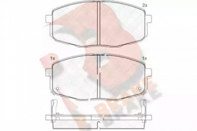 R BRAKE rb1540 -  Комплект тормозных колодок, дисковый тормоз